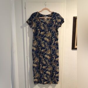 Vintage Reyn Spooner- Floral Print Short-Sleeve Midi Dress